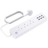 Smart WiFi Power Strip APP Remote Voice Individual Control with Amazon Alexa Google Home Assistant 3 AC 6 USB Extension Lead Cord Timer via Android iOS Smartphone Tablets Works with WiFi 2.4GHz