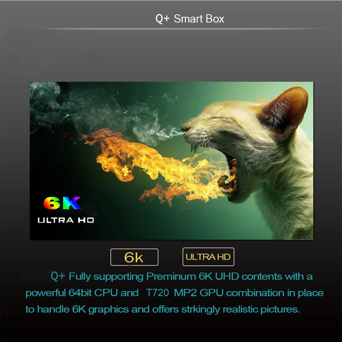 Q Plus 4GB/64GB 6K Android 9.0 TV Box WiFi LAN USB 3.0 HDMI KODI 17.6