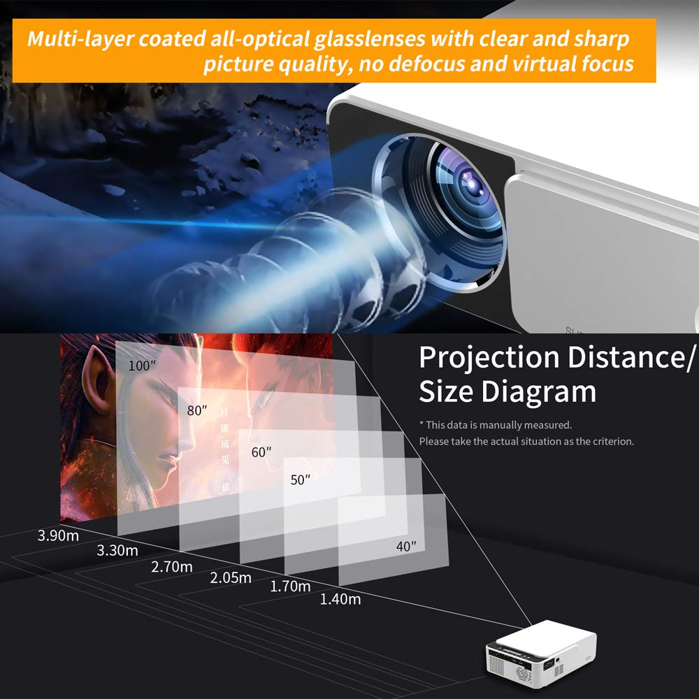  T5  LED  Portable  Mini Projector 800x480 Smart Video 