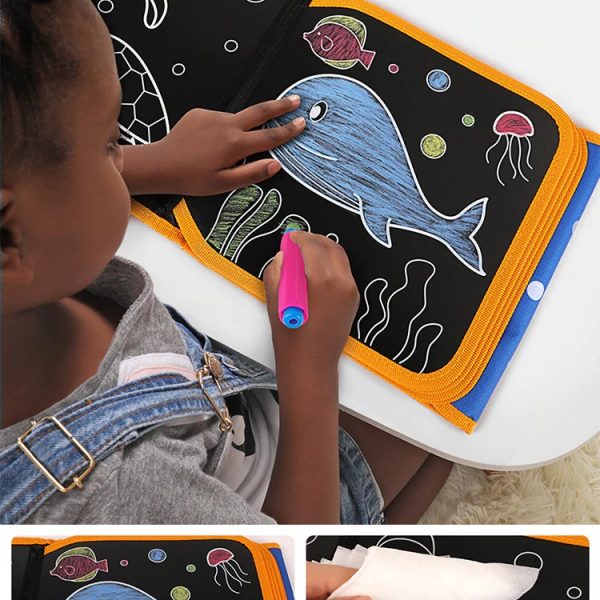 Tumama children's Portable Drawing Board Book DIY Blackboard Painting ...