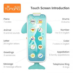 Tumama Kids Baby Whale Mobile Phone Remote Control - Touch screen -Musical Flashing