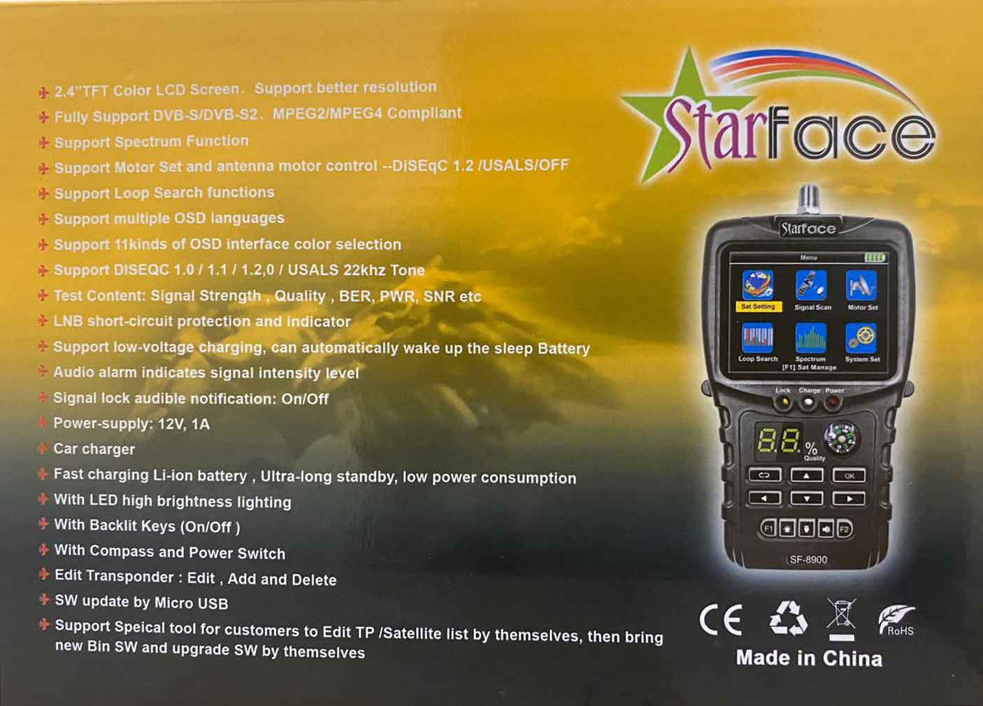 Starface HD SF-8900 Digital Satellite Finder Signal Meter