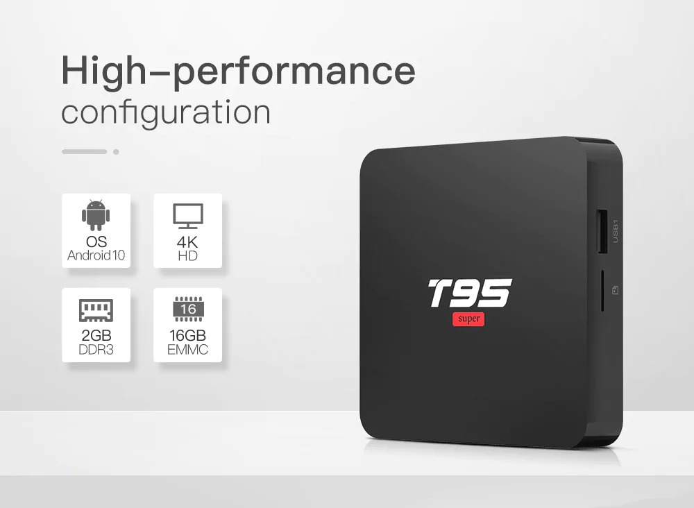 T95 Super Android 10.0 Smart 4K TV Box 2GB 16GB