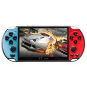 X7 Plus Portable Retro Game Console- 5.1 Inch Large Screen PSP Mini Arcade FC Video Game Console Support GBA Arcade - Red and Blue
