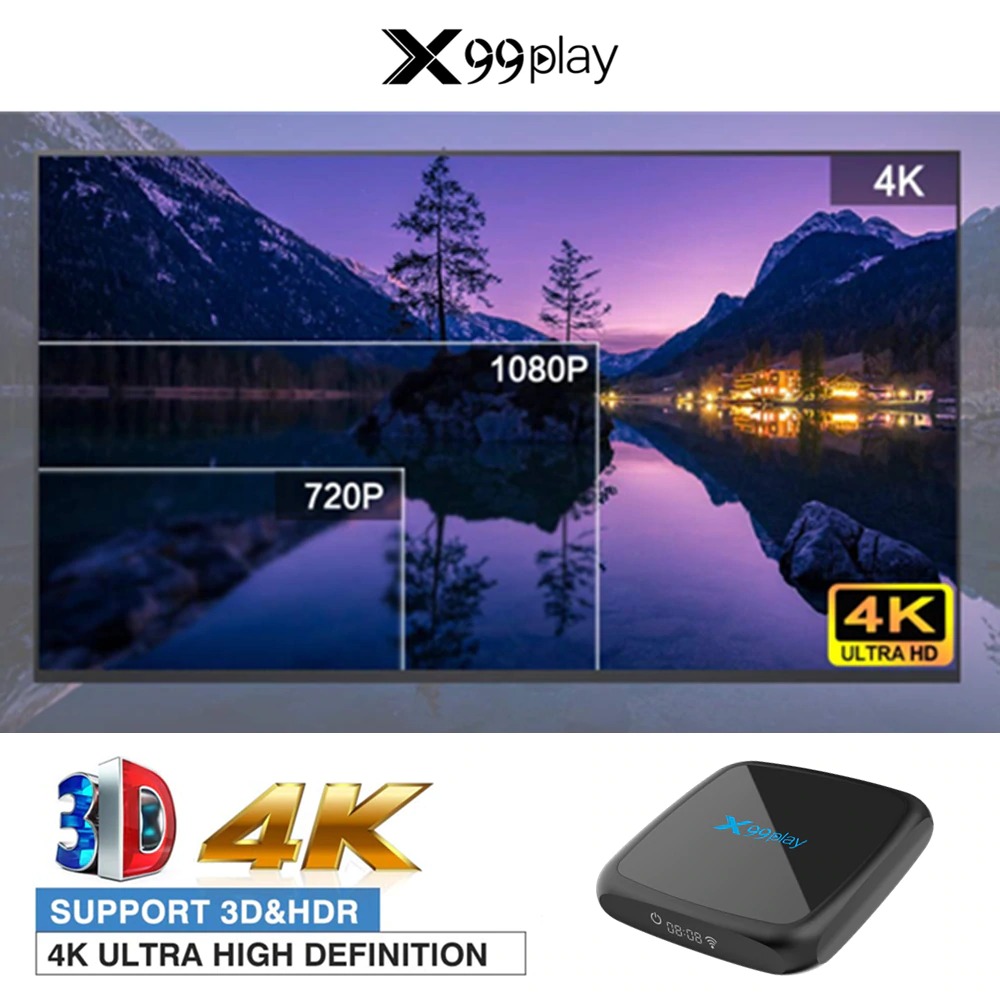 X99 Play Android TV Box - 4GB RAM 64GB ROM Android 9 RockChip RK3318
