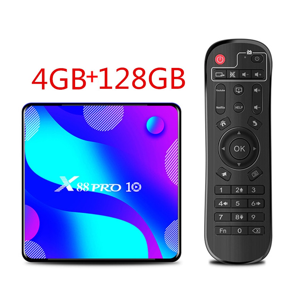 X88 PRO 10 Android 10.0 TV Box RK3318 4K Google Store Netflix Youtube Max 4GB RAM 128GB ROM Android 10 Set Top Box