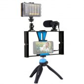 Puluz PKT3023 Live Broadcast LED Selfie Kits - Smartphone Video Vlogging Broadcast With Microphone, Light, Tripod