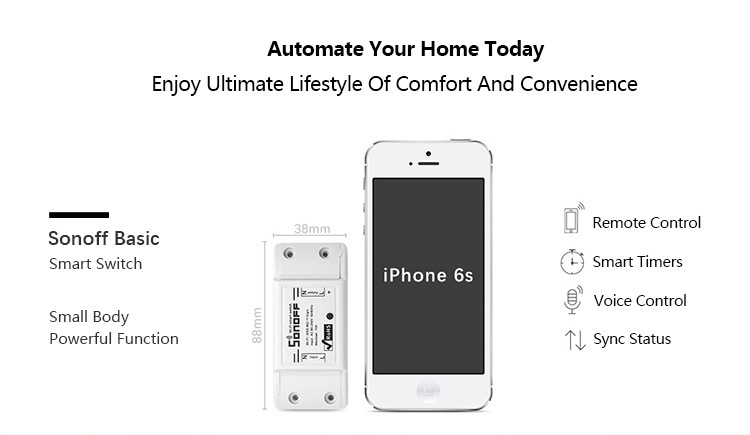 Sonoff Basic WIFI Smart Switch With Timer Internet Work With Amazon Alexa, Google Home ,Nest