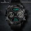 TEEKEY'S TK3135 Men Luxury Brand PU Strap Belt 3 time Zone Watch