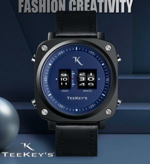 TEEKEY'S TK3163 Men Luxury Brand Rolling Time Leather Watch