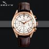 TEEKEY'S TK3165 Men Luxury Brand Chronograph and Date Leather Watch - White
