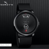TEEKEY'S TK3171 Men/Women Luxury Brand Stainless Steel Mesh Watch - Black Mesh