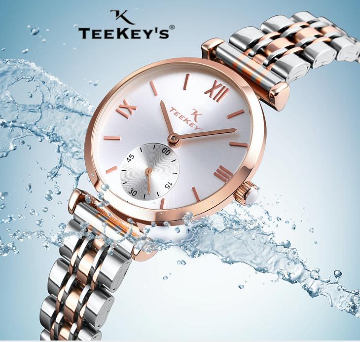 TEEKEY'S TK7127 Women Luxury Brand Stainless Steel Watch