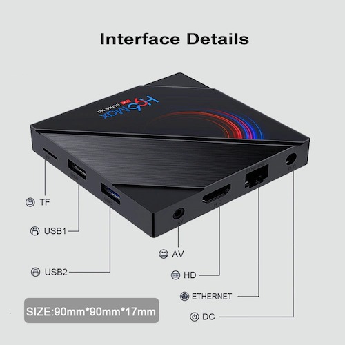 H96 MAX H616 Android 10 TV Box Youtube Media Player 2.4G5G Wifi 2GB 16GB Quad Core Smart Android TV Box