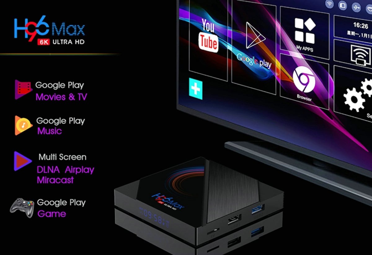 H96 MAX H616 Android 10 TV Box Youtube Media Player 2.4G5G Wifi 2GB 16GB Quad Core Smart Android TV Box