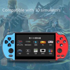Coolbaby X12 Plus Retro Handheld Game Console - 7 inch RS-10 Game Red Blue