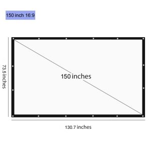 Owlenz 150 inch Simple Projection Screen 16:9 Portable Foldable Projector Screen (Type C)
