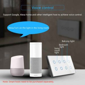 8 Gang WiFi Smart Wall Switch Glass Panel Compatible with Alexa Google Home