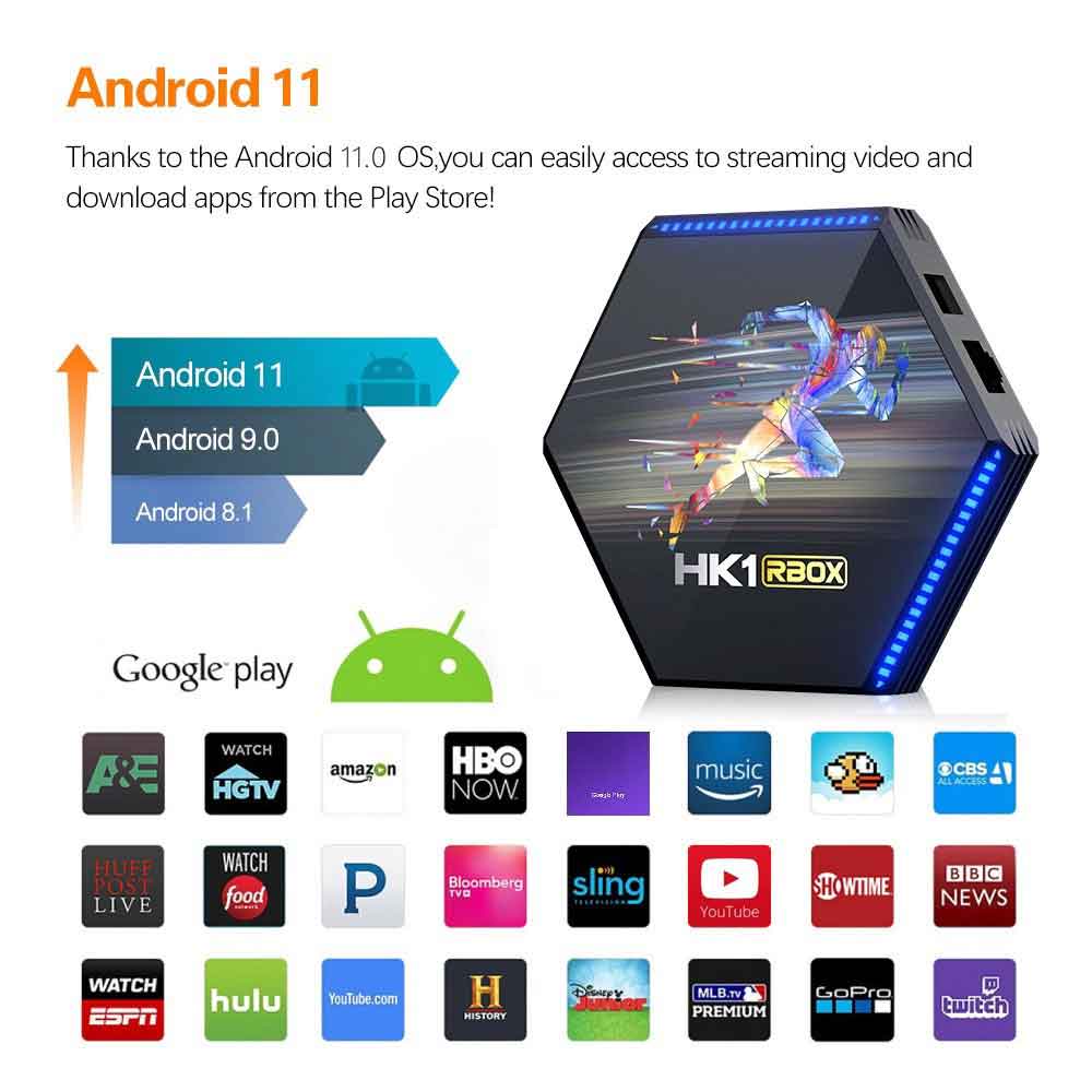 HK1 RBOX R2 Android Smart TV Box - 4GB DDR4 RAM 64GB ROM RK3566