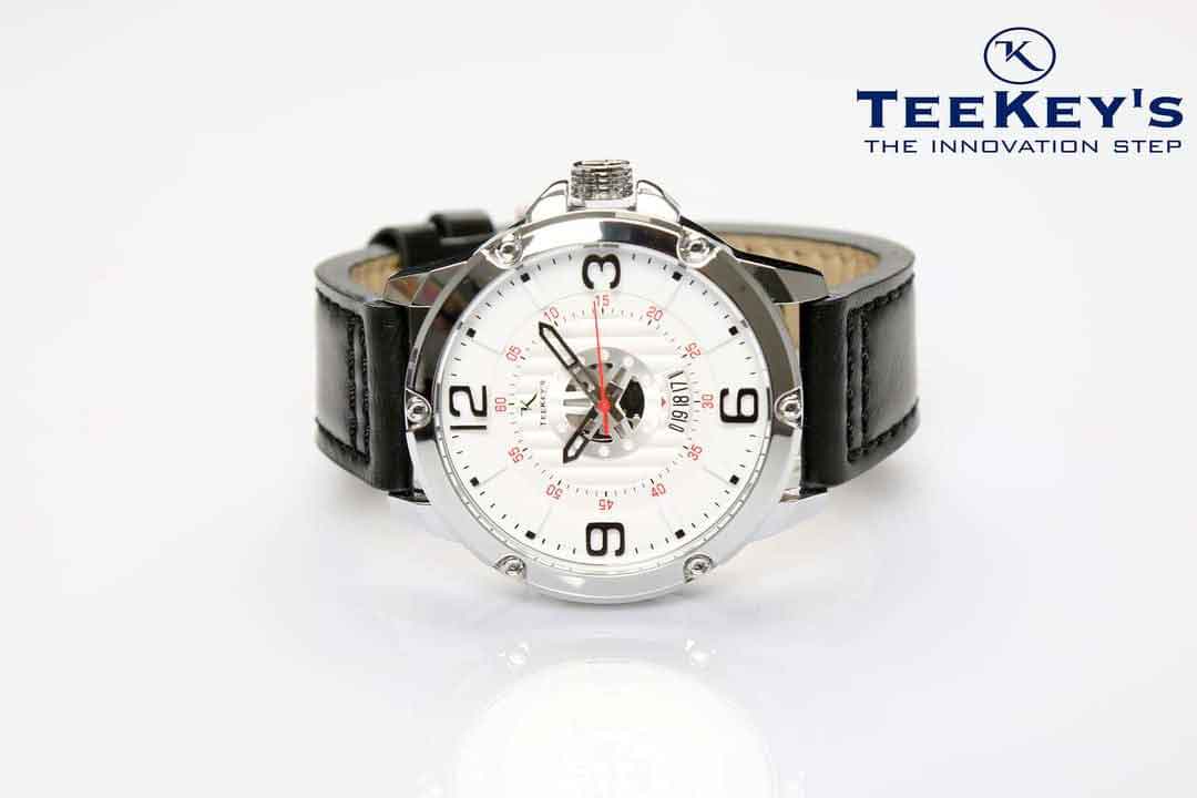TEEKEYS TK3155 Men Luxury Brand Date Calendar Watch With Leather Belt
