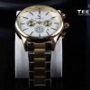 TEEKEYS TK3160 Men Luxury Brand Stainless steel Chronograph Watch With Dual tone Color.