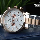 TEEKEYS TK3160 Men Luxury Brand Stainless steel Chronograph Watch With Dual tone Color.