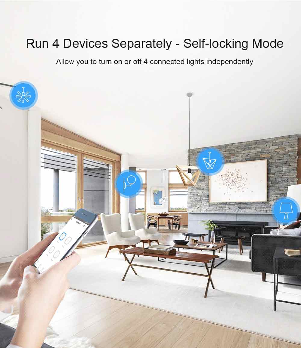 Sonoff 4CHPROR3 4-gang Wi-Fi Smart Switch with RF Control
