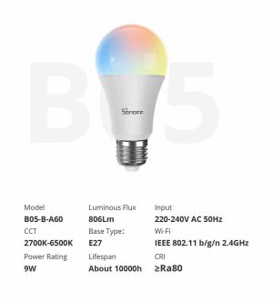 Sonoff B02 WiFi Smart LED Bulb - Dual Color