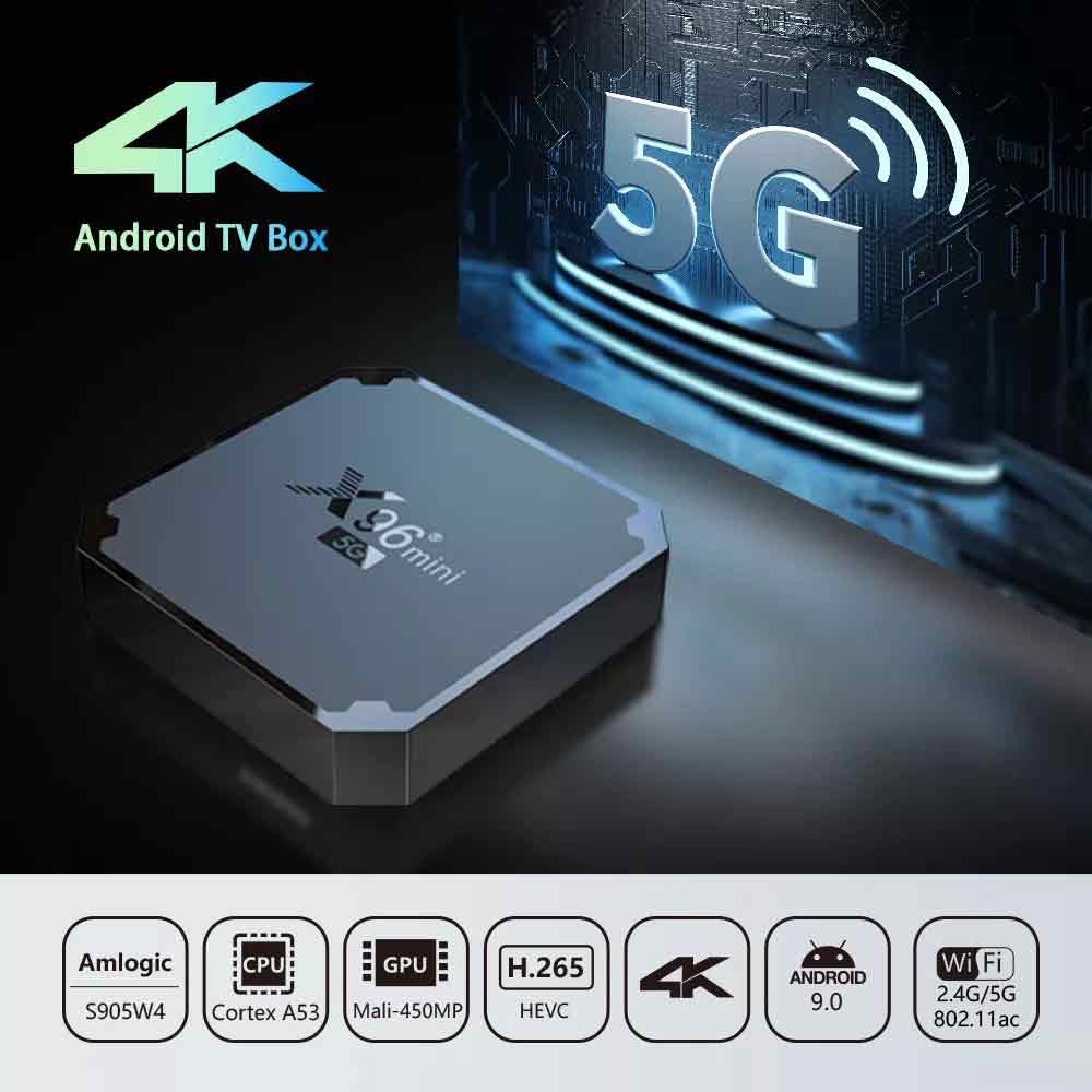 X96 Mini 5G Android Smart TV Box - 2GB RAM 16GB ROM Amlogic S905W4