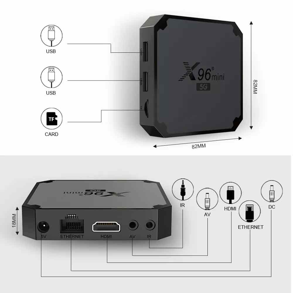 X96 mini smart tv tvbox 4k Amlogic S905W Android 2g ram 16g Stockage –