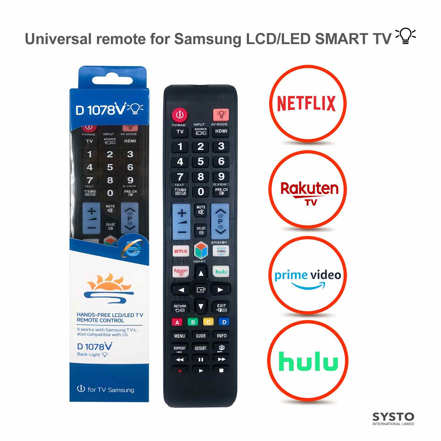 Samsung TV Compatible Remote - D 1078 LCD LED TV Universal Remote Control