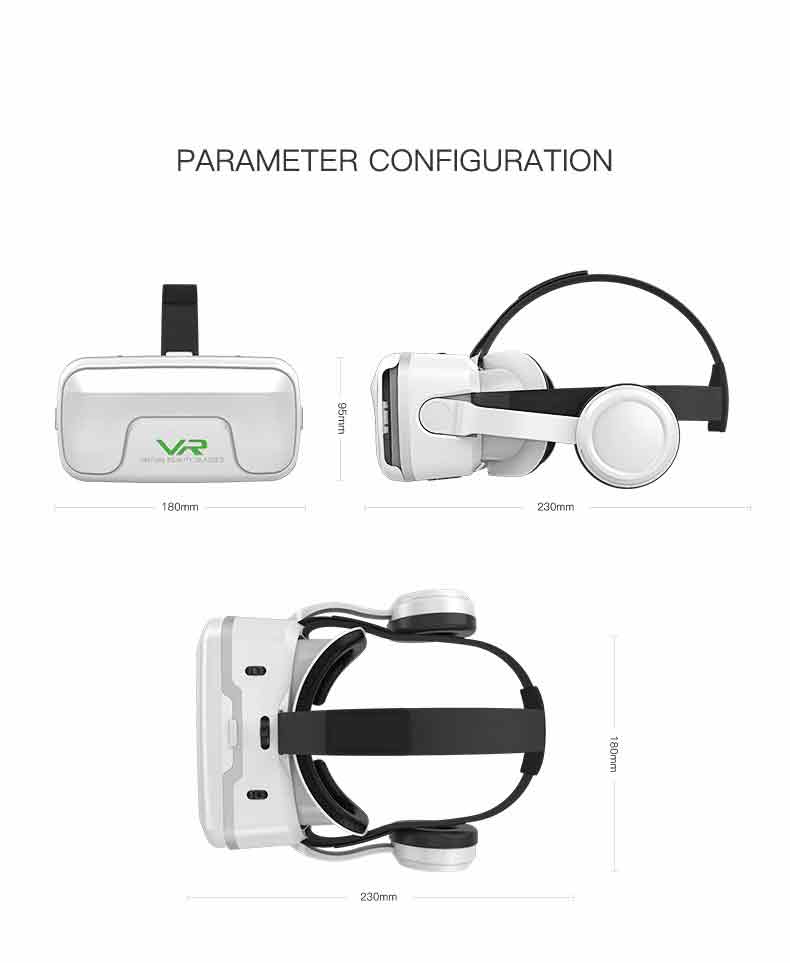 VR SHINECON SC-G04A Teléfono móvil Gafas VR Casco de juego 3D Gafas  digitales con mango