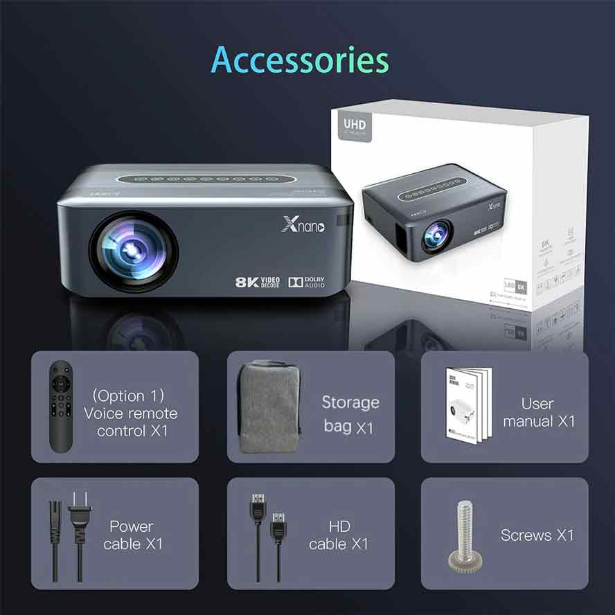 X1 Full HD Android Projector - 1080p Native Resolution 300 ANSI Lumens