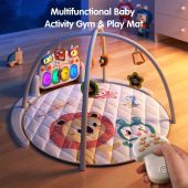 Tumama TM220 High Quality Baby Activity Soft Kids Gym Play Mat Piano Plush Animal Round Toys