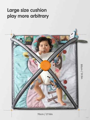 Tumama TM263 Colorful Plush baby Soft Play Mat With Cotton Hanging Set Gym Activity