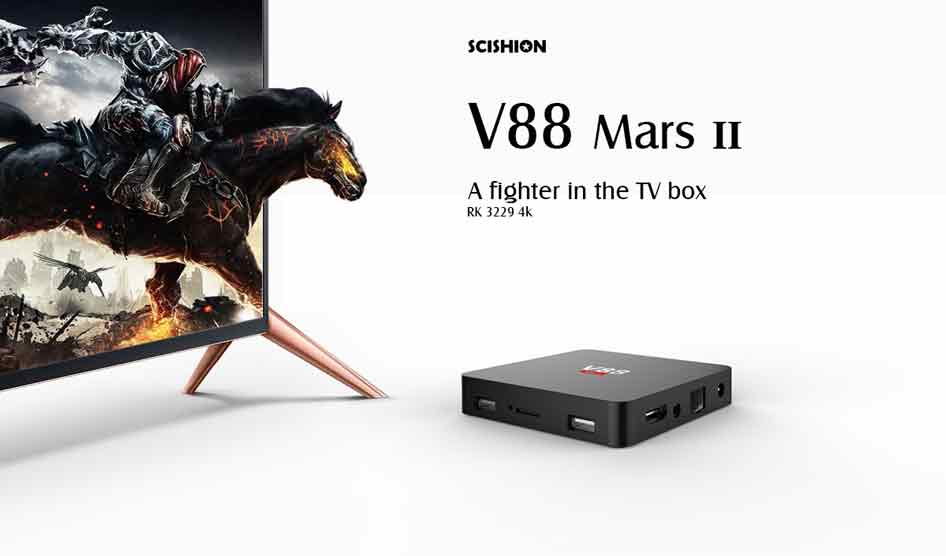 SCISHION V88 Mars II Android Smart TV Box -2GB RAM 16GB ROM