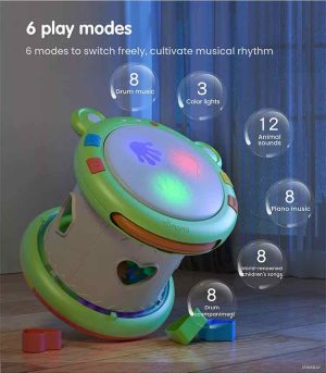 Tumama TM138 Hand drum Musical Instrument 3 in 1 Multifunctional Toys