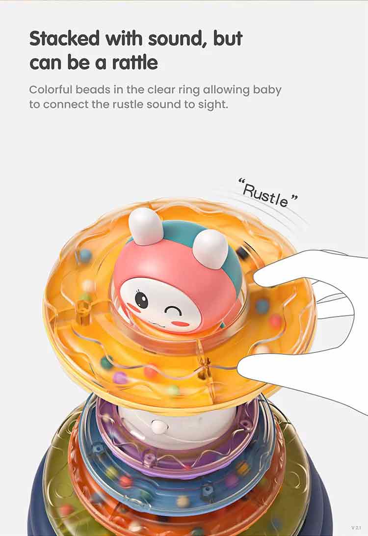 Tumama TM203 Stacking Toys- Baby Colorful Stacking Ring Rattle Toys With Sound