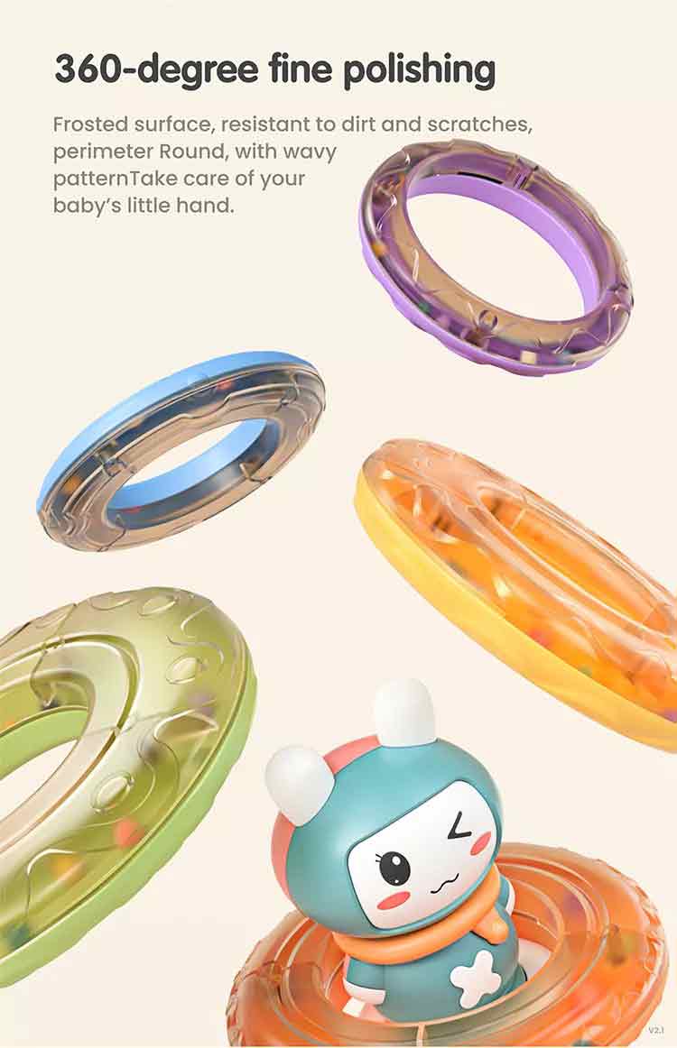 Tumama TM203 Stacking Toys- Baby Colorful Stacking Ring Rattle Toys With Sound