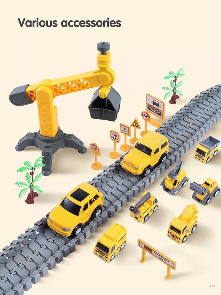Tumama TM208 Car Rail Track Toys - DIY Assembly Construction Vehicles Toys