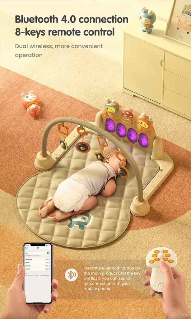 Tumama Tm Baby Gym Activity Playmat Piano Musical Soft Cotton Teether Toys Qatarshoppe Com