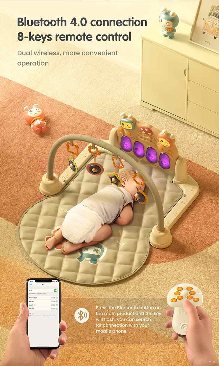 Tumama TM230 Baby Gym Activity Playmat- Piano Musical, Soft Cotton, Teether Toys