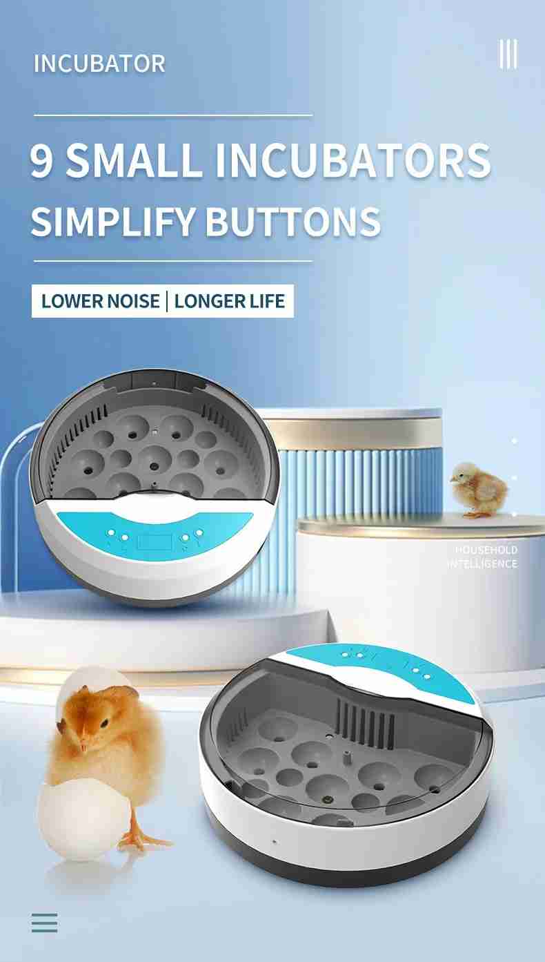 Fully Automatic Egg Incubator - HHD 9 Eggs Smart Incubator